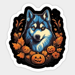 Siberian Husky Halloween Sticker